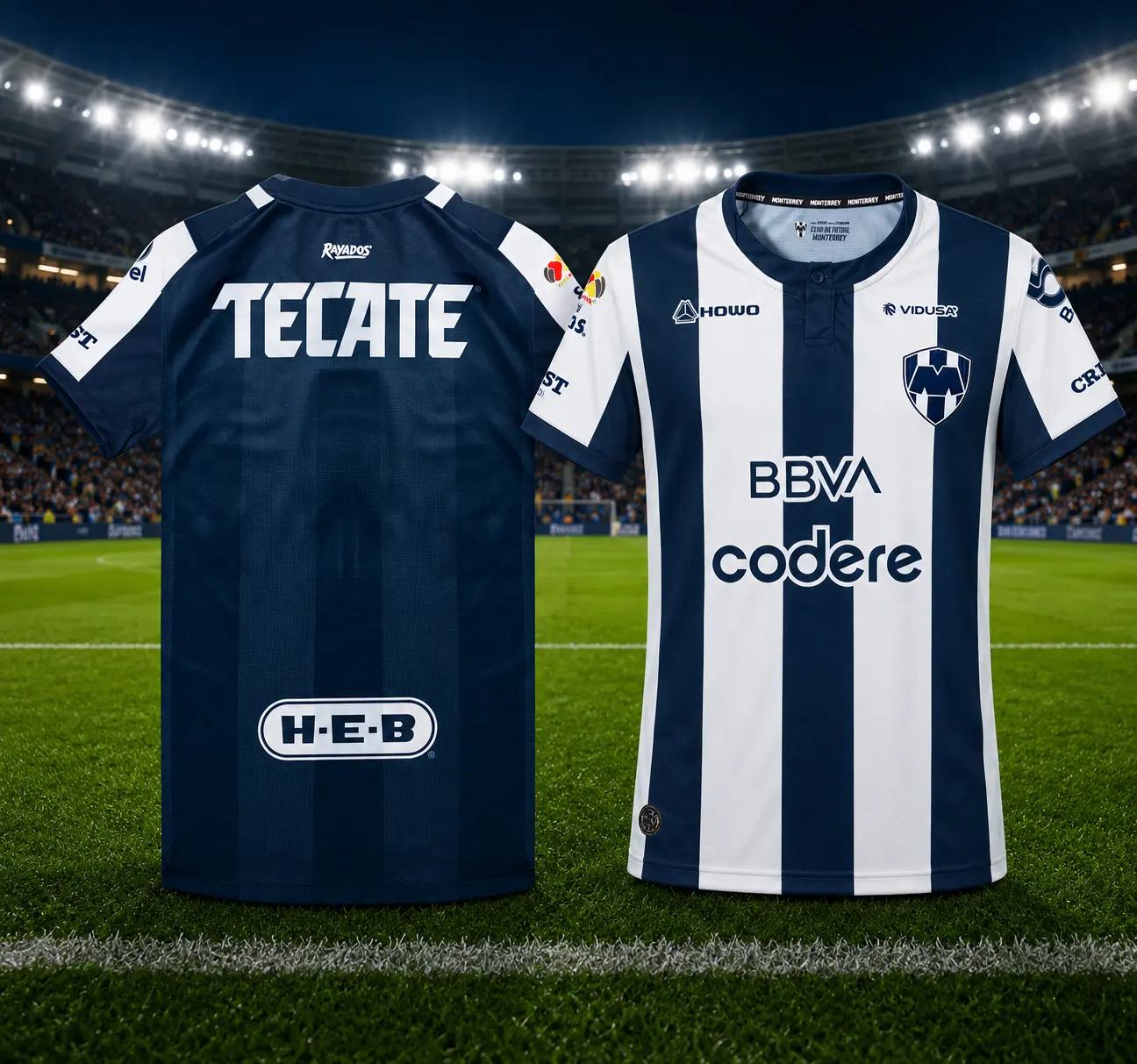 Monterrey 26-27 home jersey with full logo for men and women, everyday football shirt.