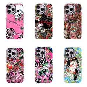 Ed Hardy Inspired Skull & Rose Phone Case | Punk Y2K Phone Protection|Vintage Aesthetic case for iPhone17 ProMax /16/15/14/13/12/11 Plus for Samsung phones, suitable for both men and women,  Perfect Gift for Women Men.A gift for the fans