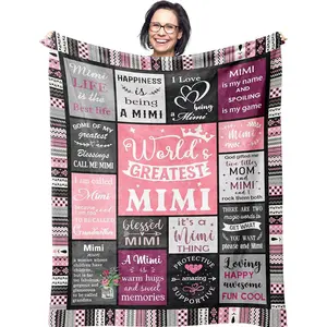 Ruvinzo Mimi Gifts for Grandma, Birthday Gifts for Mimi, Grandma Bday Gift, Grandmother Gift Ideas, Best Mimi Ever Gift Soft Throw Blanket 60” x 50”