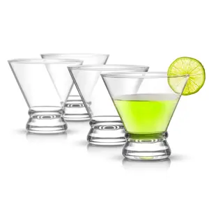 Afina Set of (4) 8-oz Crystal Stemless Martini Glasses