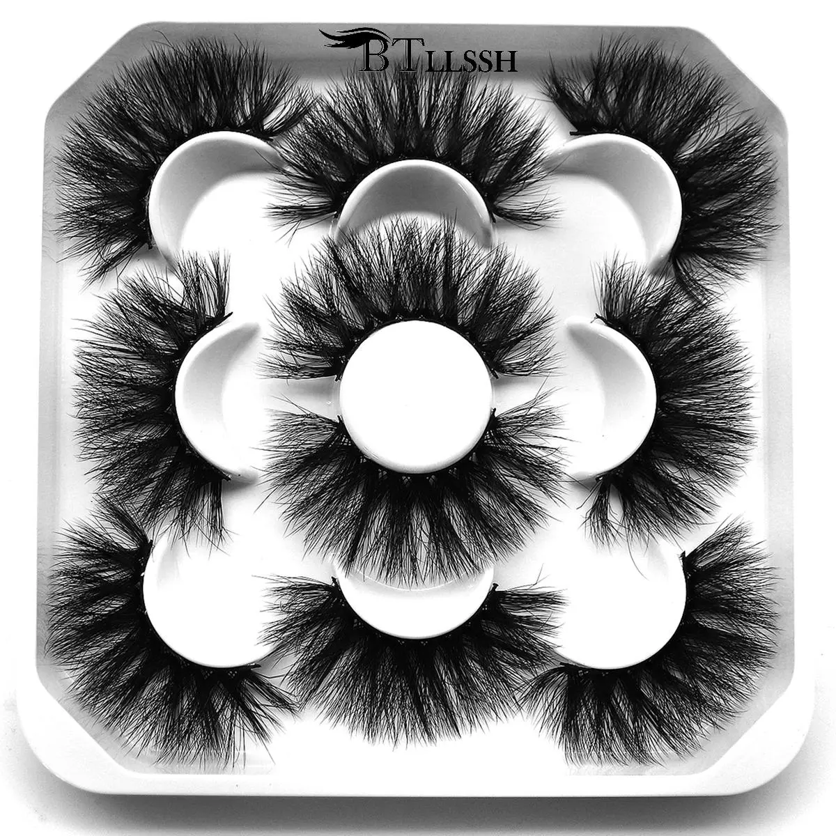 5pairs Thick & Long Natural Curling Wispy Fluffy Cat Eye Feline Lash Look Faux Strip False Eyelashes Makeup Cosmetic, Volumizing & Lengthening Lashes for Eyelash Extensions for Women and Girls