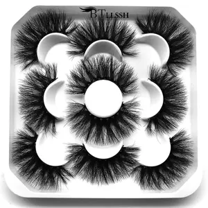 5pairs Thick & Long Natural Curling Wispy Fluffy Cat Eye Faux Strip False Eyelashes Makeup Cosmetic, Volumizing & Lengthening Lashes for Eyelash Extensions for Women and Girls