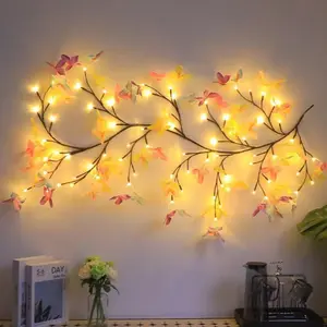 LED Tree Branch Light, Wall Butterfly Vine Lamp, 8 Lighting Modes, Flower Ring Willow Vine, Bedroom Indoor Wall Decoration