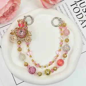 Pumpkin Carriage Style Bag Charm,Delicate Handbag Pendant Accessory for Women,Detachable,Pretty Easter Basket Gift for Girls & Women,Ideal Birthday Gift