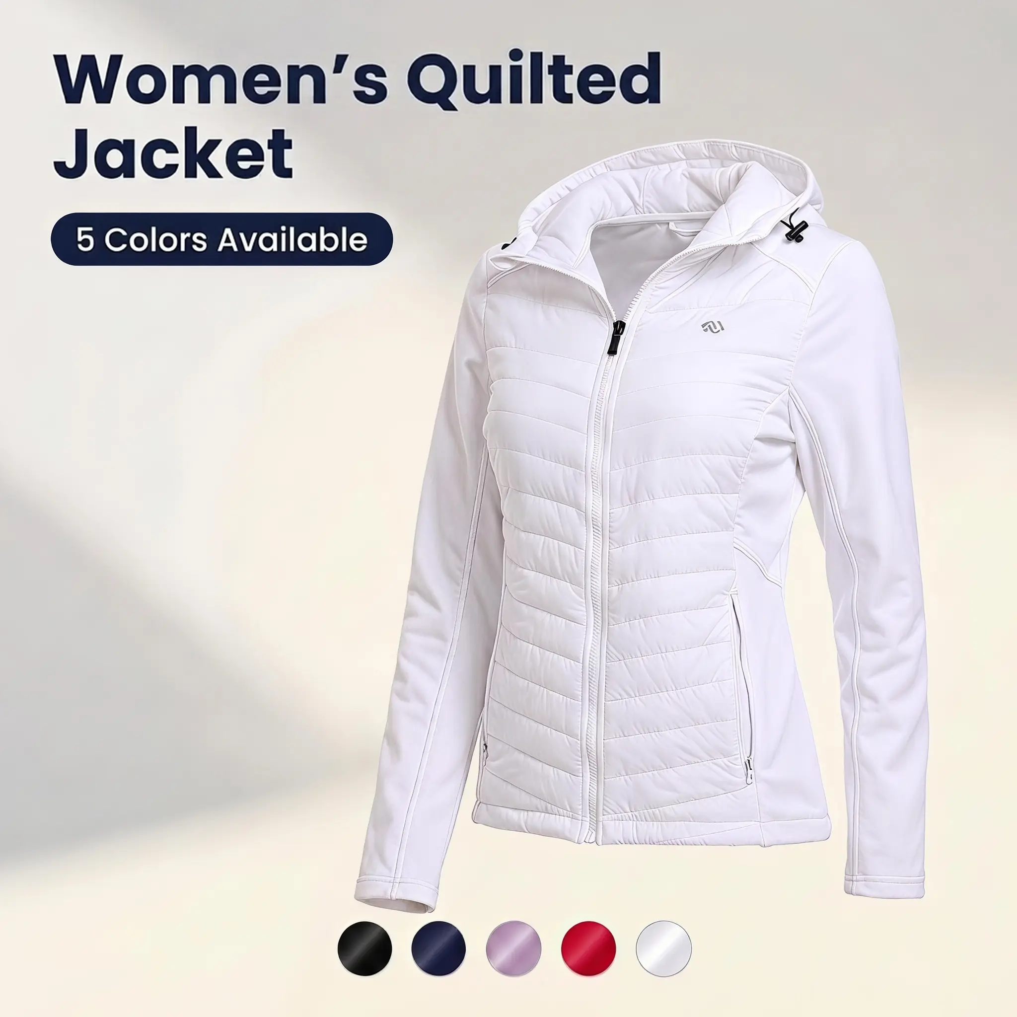 MoFiz Womens Lightweight Insulated Hiking Jacket Fleece Lined Thermal Hybrid Softshell Full Zip Winter Fall Running Coat