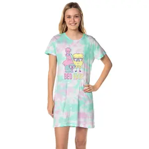 SpongeBob SquarePants Women's Patrick Bed Hair Funny Nightgown Sleep Pajama Shirt