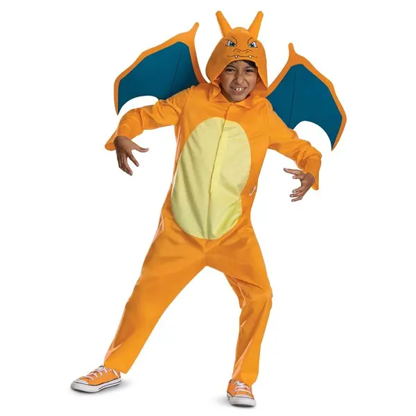 Kid's Classic Pokémon Charizard Hooded Jumpsuit Costume