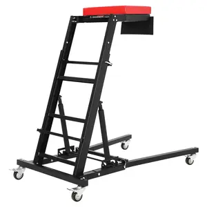 GARVEE Foldable Topside Automotive Creeper with Adjustable Height from 45.7" to 66.3", 400lbs Capacity, Padded Deck, Locking Swivel Casters, and H-Base for Garage Workshop Repair and Maintenance