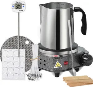 Candle Making kit with Hot Plate,Wax Melter for Candle Making,Candle Making Kit for Beginners with Melting Pot,Including Candle Pot,Electric Stove,, Candle Wick,Anti-hot