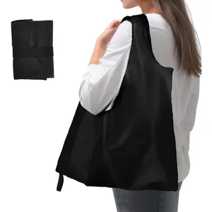 Washable Reusable Foldable Grocery Shopping Bags Polyester Tote Pocket Size Carrier