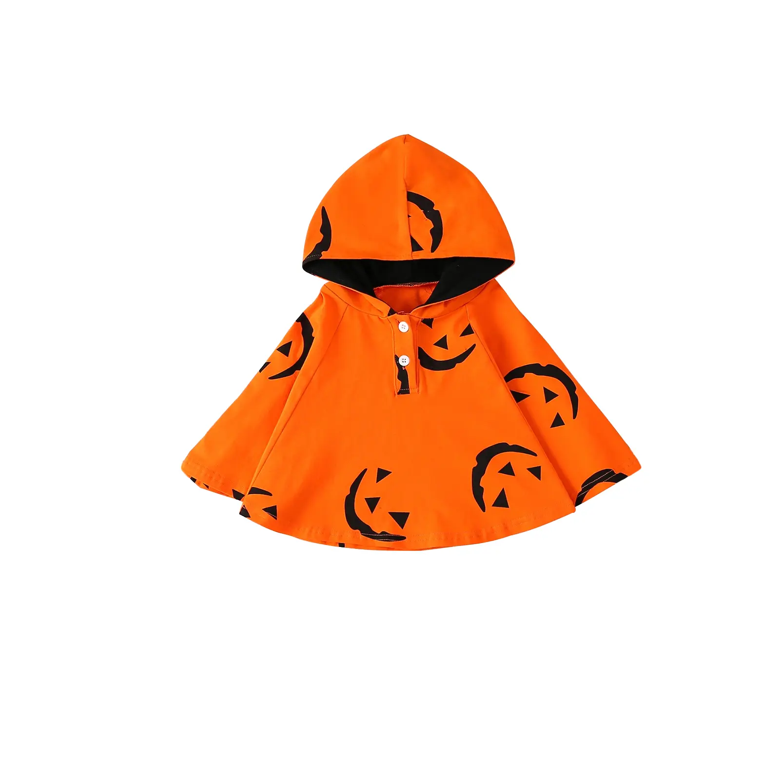 Toddler Baby Boy Girl Halloween Clothes Pumpkin Print Hooded Shawl Poncho Cloak Coat for Infant Baby Spring Fall Outwear 6M-6Y