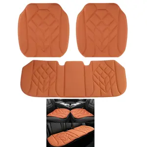 3-Piece Car Seat Cushion Set Memory Foam Non-Slip Car Seat Covers Breathable Universal Front Rear Seat Cushion Protector Pad for Car SUV Truck Sedan Interior Accessories