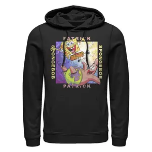 Men's SpongeBob SquarePants Distressed Best Friends Pull Over Hoodie