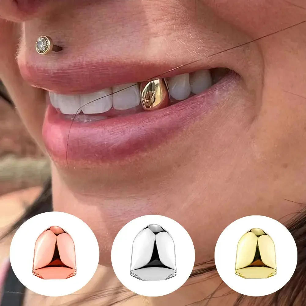 2026 Hip Hop Small Single Teeth Grillz Braces Classic Glossy Mouth Tooth Caps For Men Women Jewelry Dental Grills