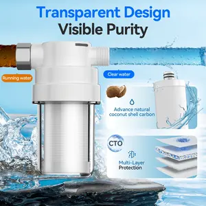 AQUPUVIR Whole-house water filtration system, DIY stackable pre-filter, household sediment filter, suitable for well water/municipal water, removes rust, sediment, and residual chlorine