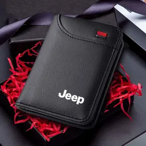 Car Emblems Soft Wallet Leather Mini Credit Card Purse Portable Small Wallet Card Holder Wallet For Jeep Renegade Compass Wrangler Grand Cherokee