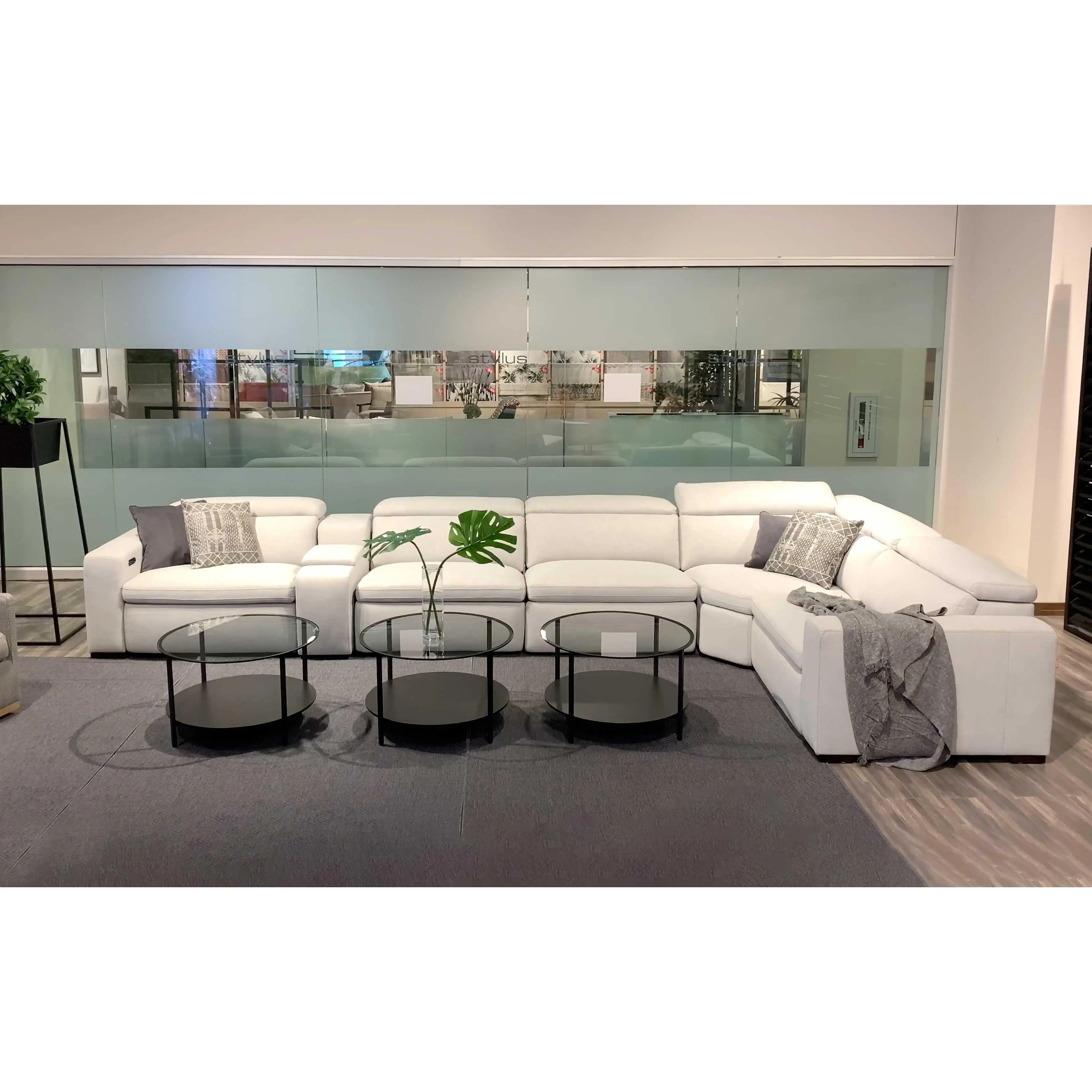 Janet Modern Fabric Sectional with Recliner Janet Modern Fabric Sectional with Recliner
