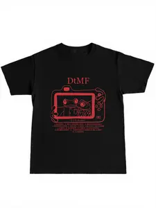 Dtmf Streetwear Trendy Casual T-Shirt, Vintage Camera Graphic Print Design, Fashion Short Sleeve, Unisex Fitted Comfortable Cotton Fabric, Summer Essential
