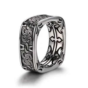 GTHIC Celtic Knot Square Nordic Viking Ring for Men Birthday Mother's Day Gift Stainless Steel