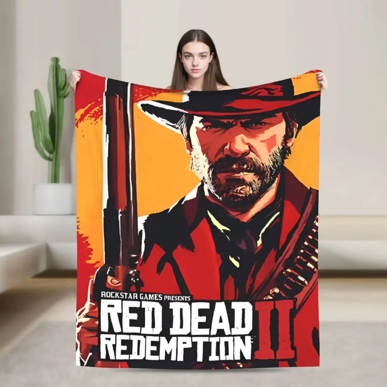 Arthur Morgan Red Dead Redemption Blanket Soft Funny Throw Blanket Cozy Lightweight Plush Portable Cover Blanket For Sofa,Warm Gift For Birthday,Christmas,Multiple Blankets