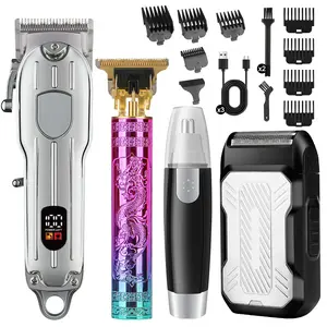 Men’s All-in-One Grooming Kit: Rechargeable Hair Clippers, Electric Shaver, Nose Trimmer & T9 Hair Trimmer – Multi-Functional for Haircuts & Daily Grooming