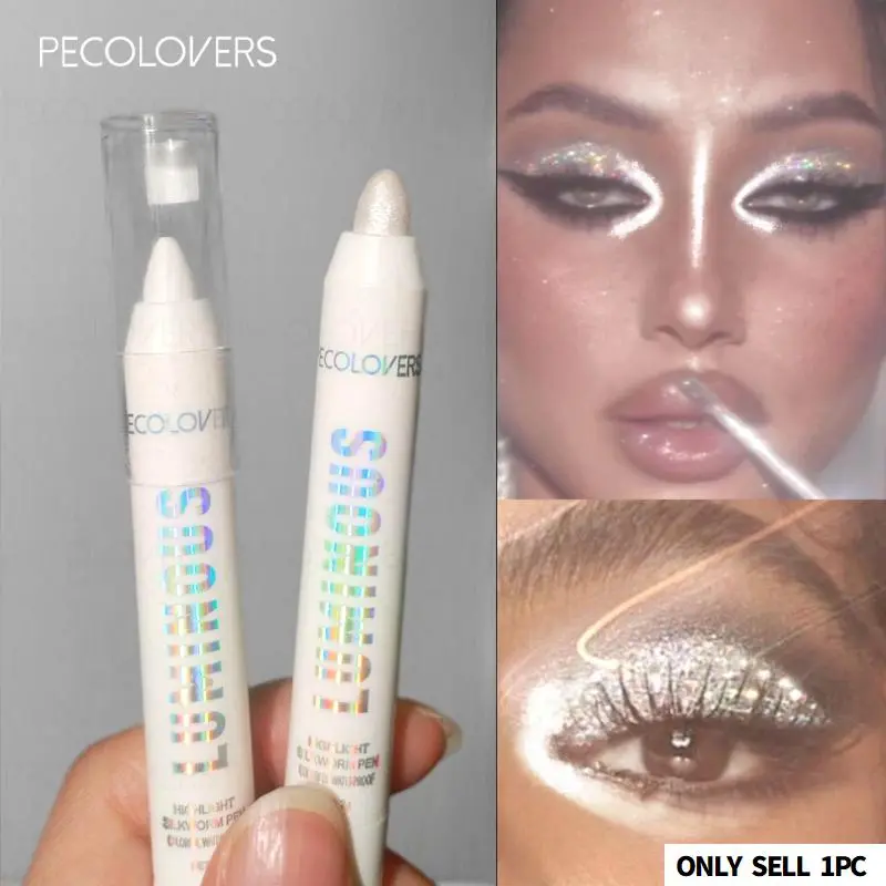 1pc Pearlescent Eyeshadow Stick, Highlighter White Eyeshadow Stick, Natural Contour Stick, Long-Lasting Waterproof Versatile Under-Eye Makeup Pencil, Easy Eyeshadow Stick, Eye Makeup Products