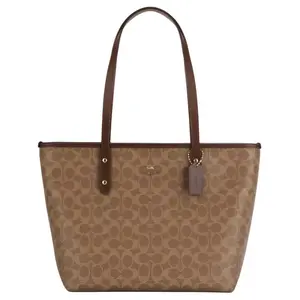 Coach City 30 Logo Print Tote Bag in Synthetic Leather for Women