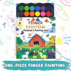 Finger Painting Book for Kids - 12 Washable Paints Included, Interactive Experience, Encourage Handprint Creations and Early Cognitive Development, Vibrant Images for Enjoyable and Secure Activities, Perfect Gifts for Fostering Creativity