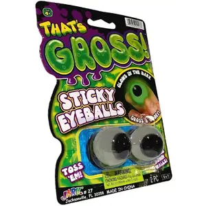 Glow In The Dark STICKY EYEBALLS 2 Splat Gross Gag Joke Prank Gift Eyes Set Fun