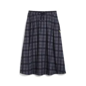 PUMA Womens Road To Unity Woven Pleated Midi Plaid Skirt Casual Casual - Blue
