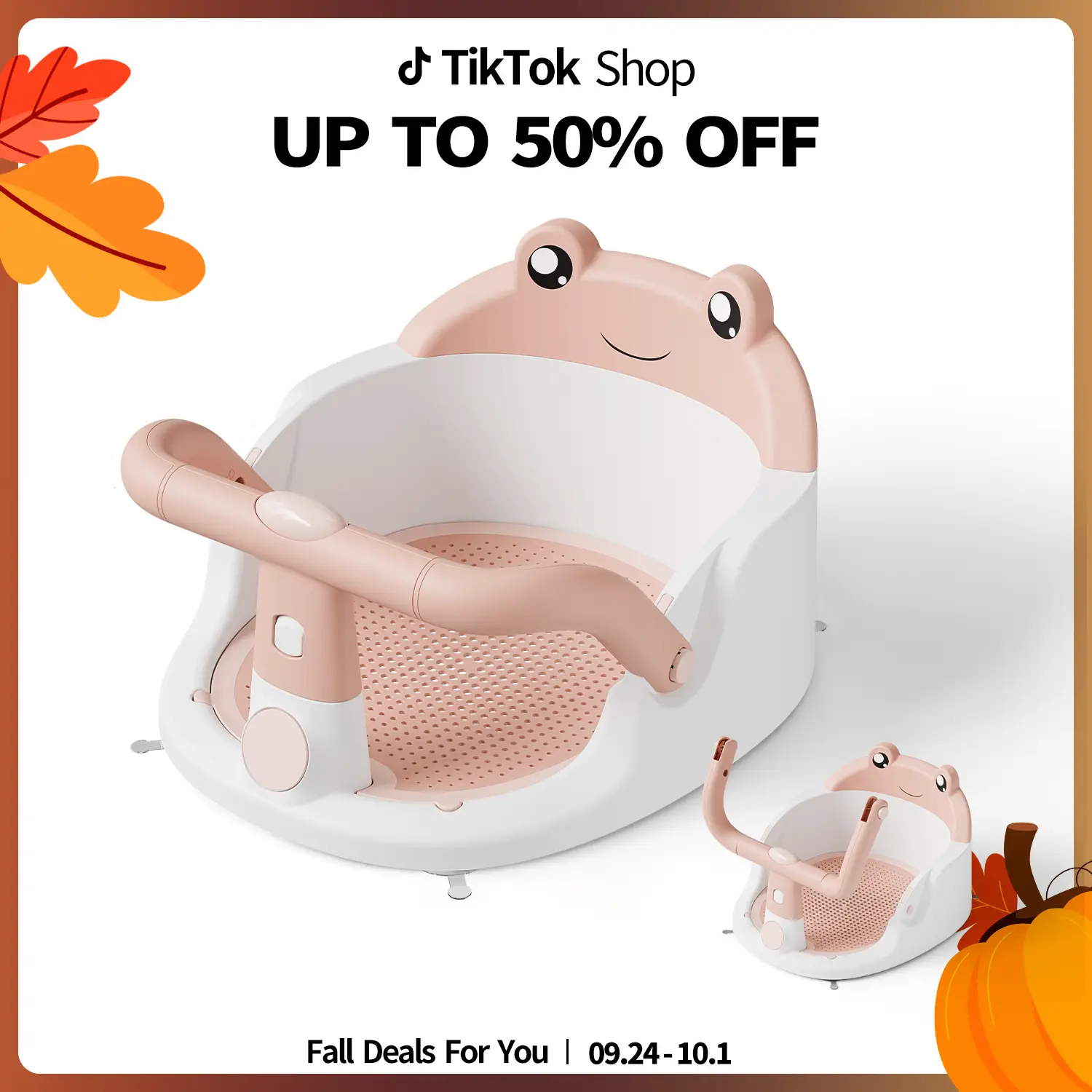 Baby Bath Seat for 6 Months+ - Toddler Frog Bath Chair with 4 Suction Cups & Soft Cushion, Baby bath chair,Non-Slip Infant Shower Tub Seat for Bathtub