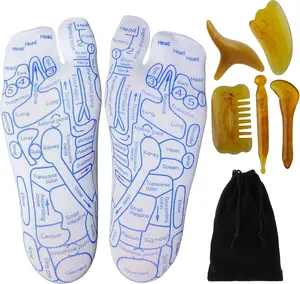 7PCS Massage Socks Tools - Independent Toe Chart for Relaxation, Foot Massage Socks for Muscle Tension and Improved Circulation, Foot Massager,Circulation Enhancer,Foot