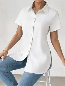 New professional women's shirt, short-sleeve casual blouse top with a stylish and elegant design
