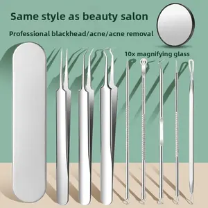 Acne needle blackhead remover cell tweezers set pimple remover acne needle tweezers squeeze pimples beauty salon pimple picking cleaning tools