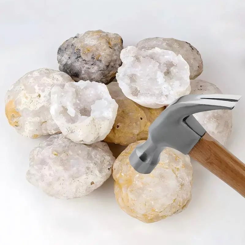 Geodes Crack Open & Discover Amazing Surprise Crystals Inside! Educational Info and Instructions Included, Fun Party Favors & Prizes