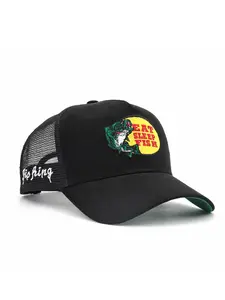 Unisex Fishing Mesh Hat Baseball Cap Graphic Stylish Trucker Style Hat, Outdoor Sun Protection Adjustable Casual Hat, Spring & Fall Travel Beach Vacation, Snapback Trucker Hats