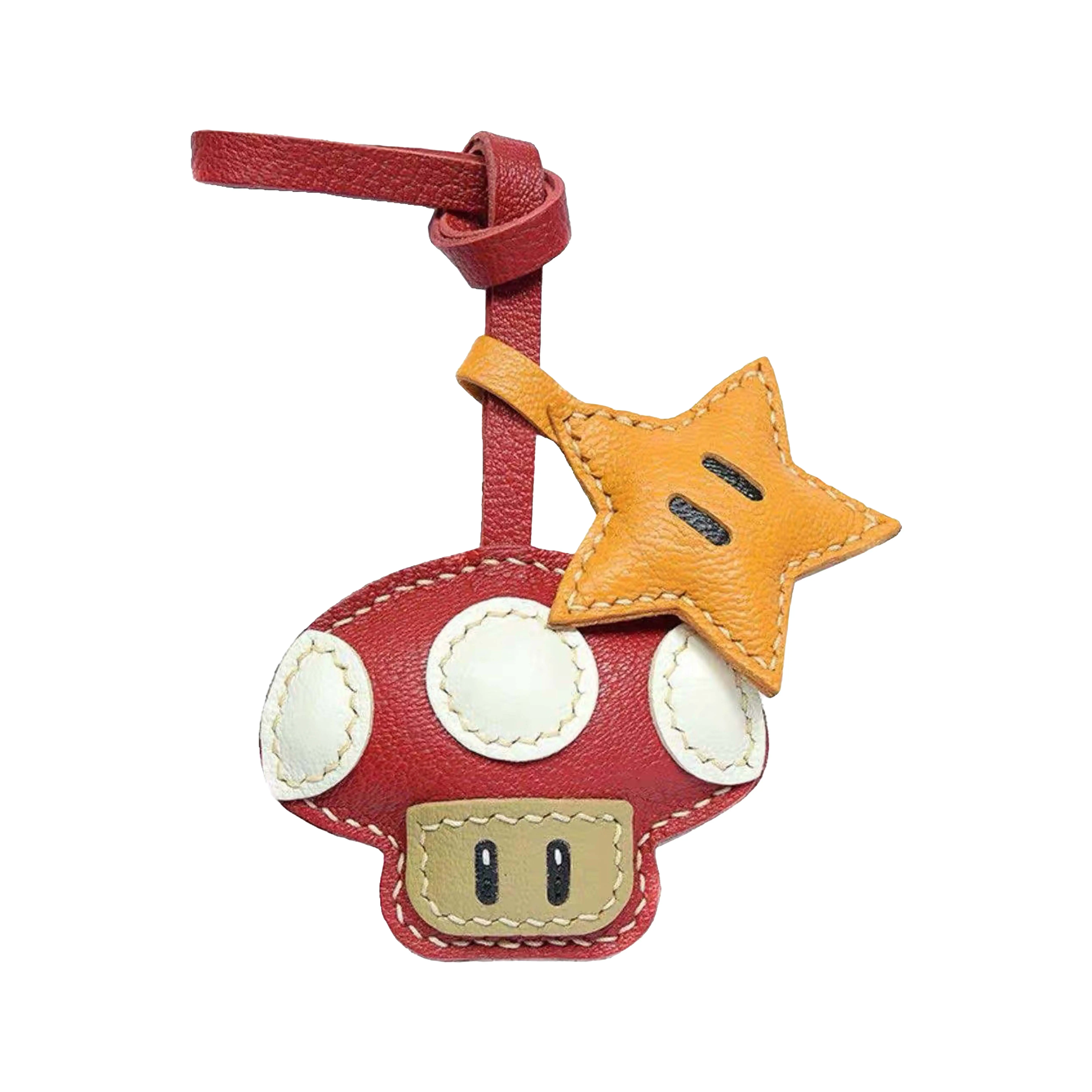Leather Bag Charm Handmade Genuine Leather Retro Game Style Pendant for Purse Tote Backpack Gift for Gamers Purse Accessories Charm Trendy Bag Charms