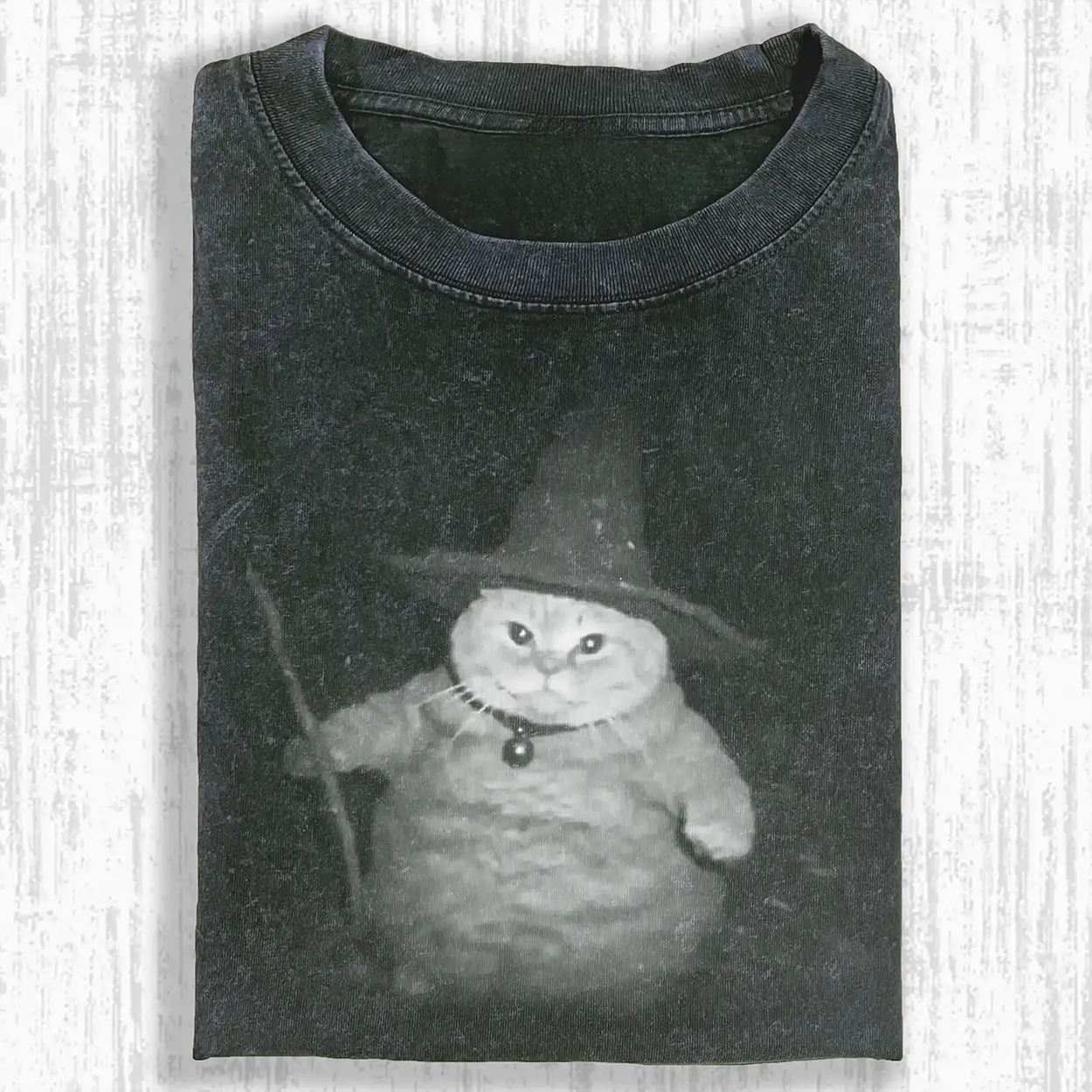 Comfort Color T-Shirt Witch Cat Meme Shirt, Funny Chubby Cat Wizard Tee, Spooky Cute Halloween Vibes T-shirt, Gift for Men for Women