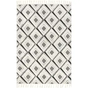 Nerissa High/Low Diamond Tasseled Area Rug