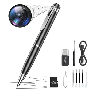 Mini Spy Camera Pen 1080P Full HD Video Recorder with 64GB Card, USB Charging, Security Surveillance Camera