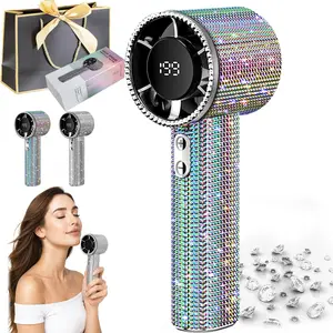 Handheld Fan Extreme Cooling Output, Metal Body, Digital Display, Fast Charging, Rechargeable Personal Fan, Portable Outdoor Travel Fan, Unisex Gift