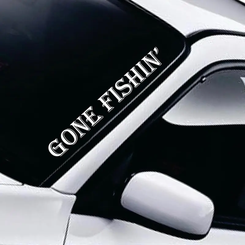 Gone Fishin Car Decal Truck Bumper Sticker Window Windshield Banner JDM Vinyl Men Dad Fish