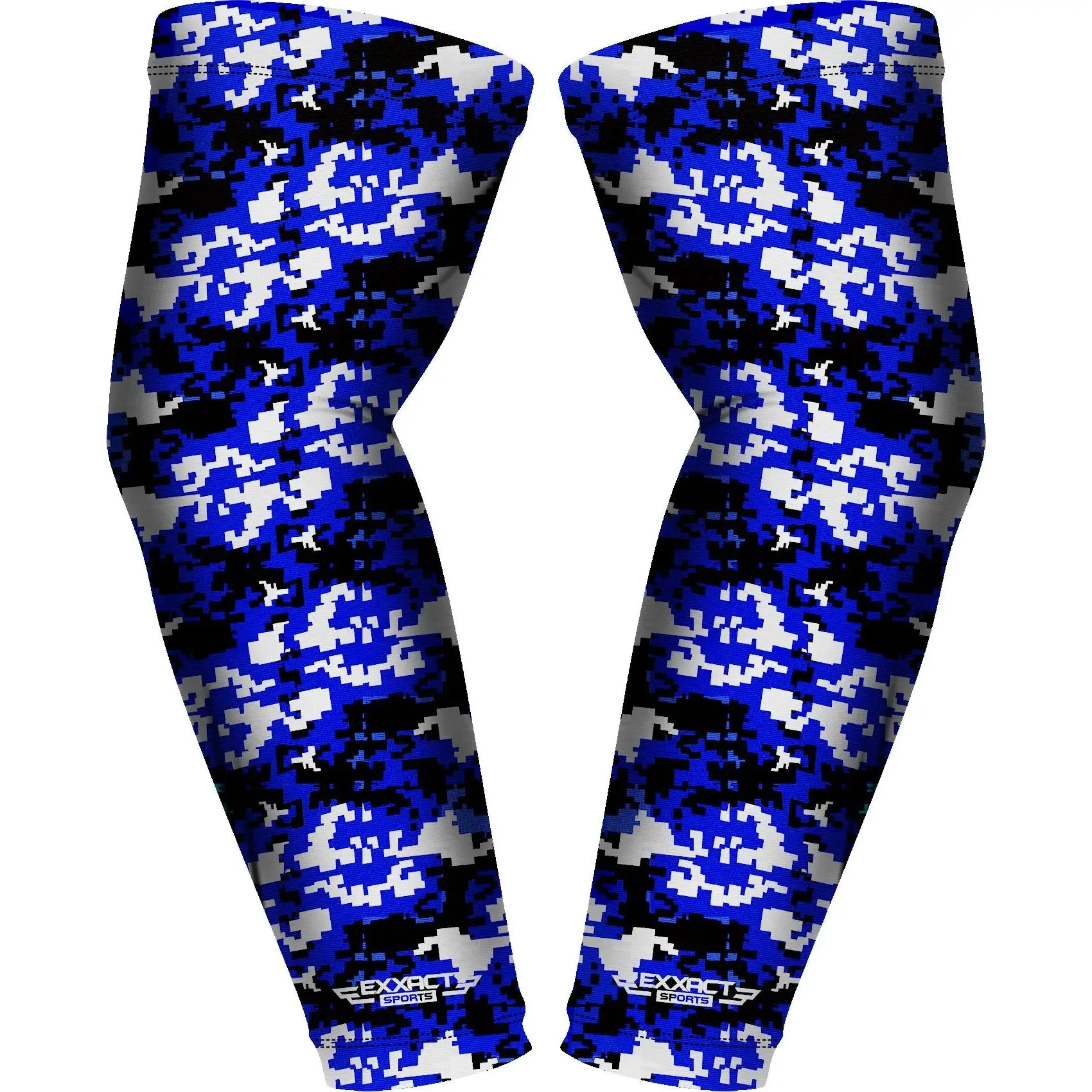 Exxact Sports 1 Pair Compression Arm Sleeves for Men Women, Breathable Baseball Arm Sleeve Football Sleeves Youth Adult - (Blue Camo)