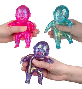 Curiosities Sugar Swaps Jumbo Baby Squishy Toy,Slow Rising Glitter Squeeze Toy for Stress Relief, SoftSensory Fidget Toy for Kids & Adults, Cute StretchyCollectible Squishies