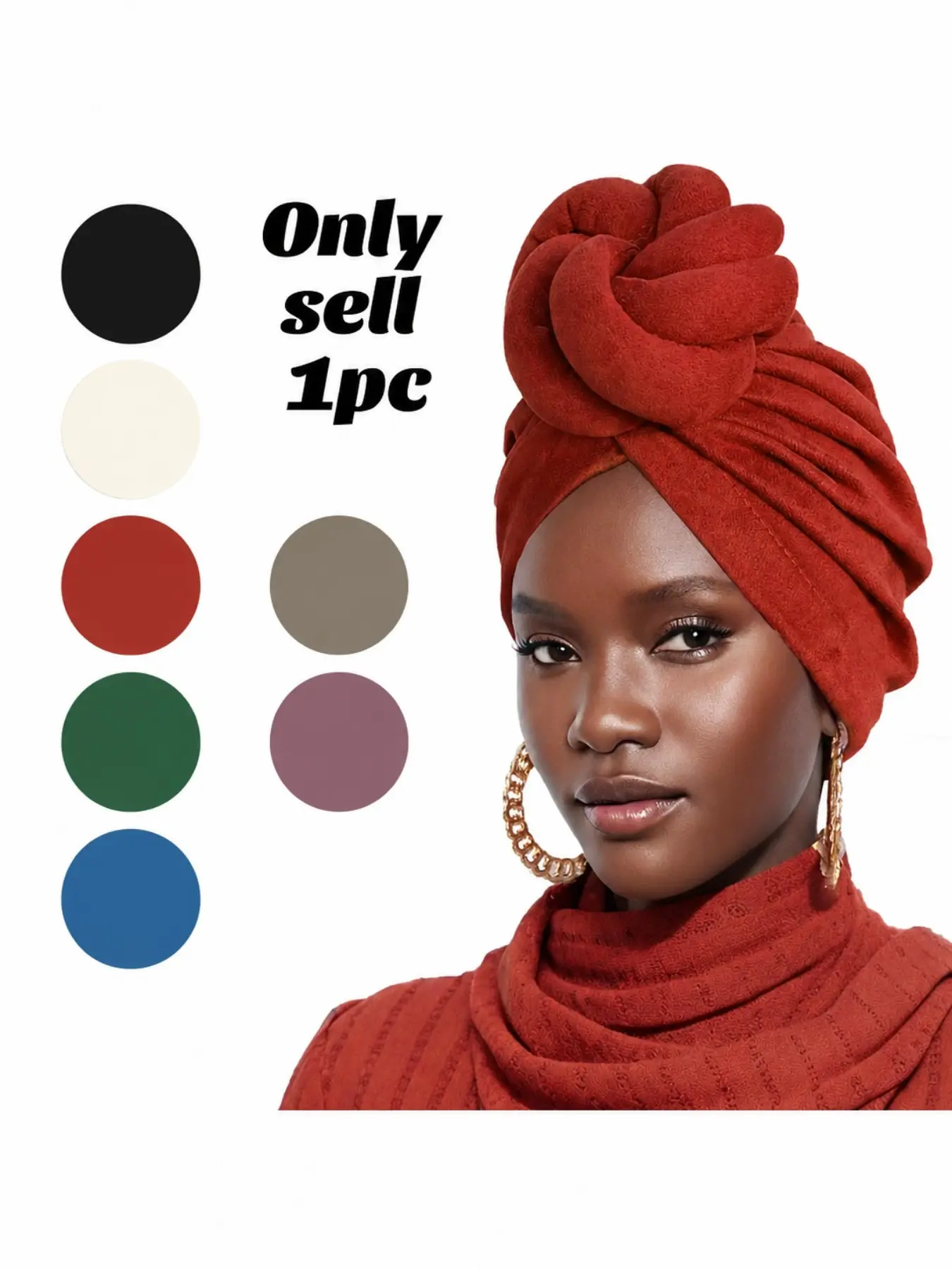 Women Turbans, Fashion Turban and Head Wraps, Women African 3D Turban Flower Knot Pre-Tied Bonnet Beanie Cap Headwrap, Knot Design, Super soft and extremely stretchy, lightweight and breathable, for daily wear, beach, sleep, going out