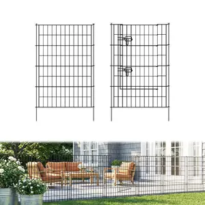 Garden Accessories Metal Garden Fence 40 inch H x 28 inch W, 5 Panels (4 Panels + 1Gate), Total 11.6 ft, Garden Raised Bed  No Dig Fence Garden Decor Rustproof Animal Barrier Fencing for Dog, Rabbits, and Patio,Yard