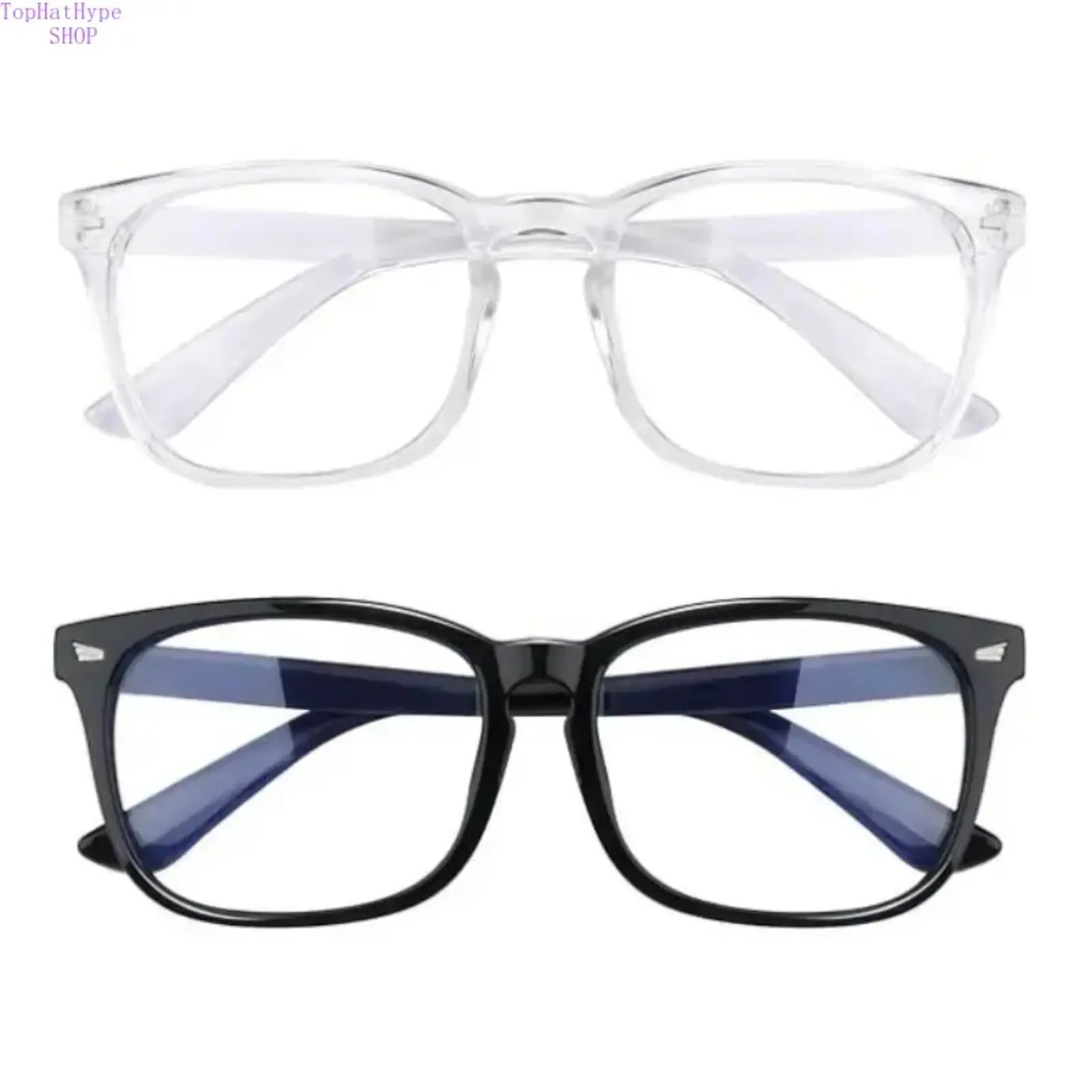 Unisex Blue Light Glasses - 99% Blocking, Lightweight Anti-Eyestrain Eyewear with UV Protection, Durable Fashion Frames & Anti-Reflective Design for Computer Work, Gaming, Blue Lights Glasses, Bluelight Glasses, Plastic Non-Prescription Glasses
