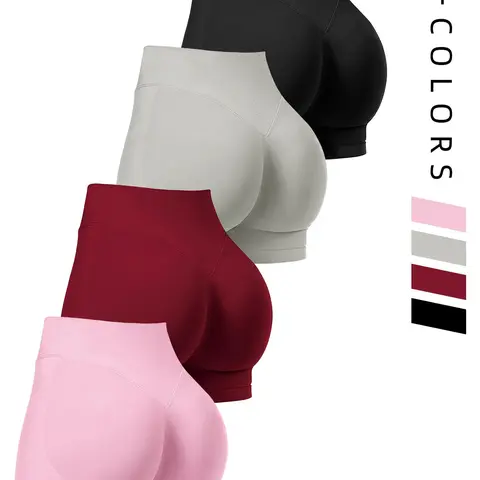 【Black Friday】Women's High Waisted Sporty Yoga Shorts, Plain Design, Breathable & Stretchy, Ideal for Running, Gym, Cycling, All Seasons, Athletic Wear Shorts