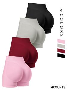 women's solid high waist sports shorts, breathable comfortable high stretch shorts, ladies sportswear for indoor outdoor exercise wear, gymclothes, athletic shorts, leggings shorts