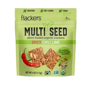 Spicy Chili Lime Flackers Organic Multi Seed Crackers 4oz / 6-Pack
